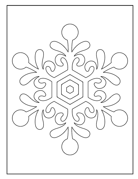 Premium vector beautiful snowflake coloring pages for kids