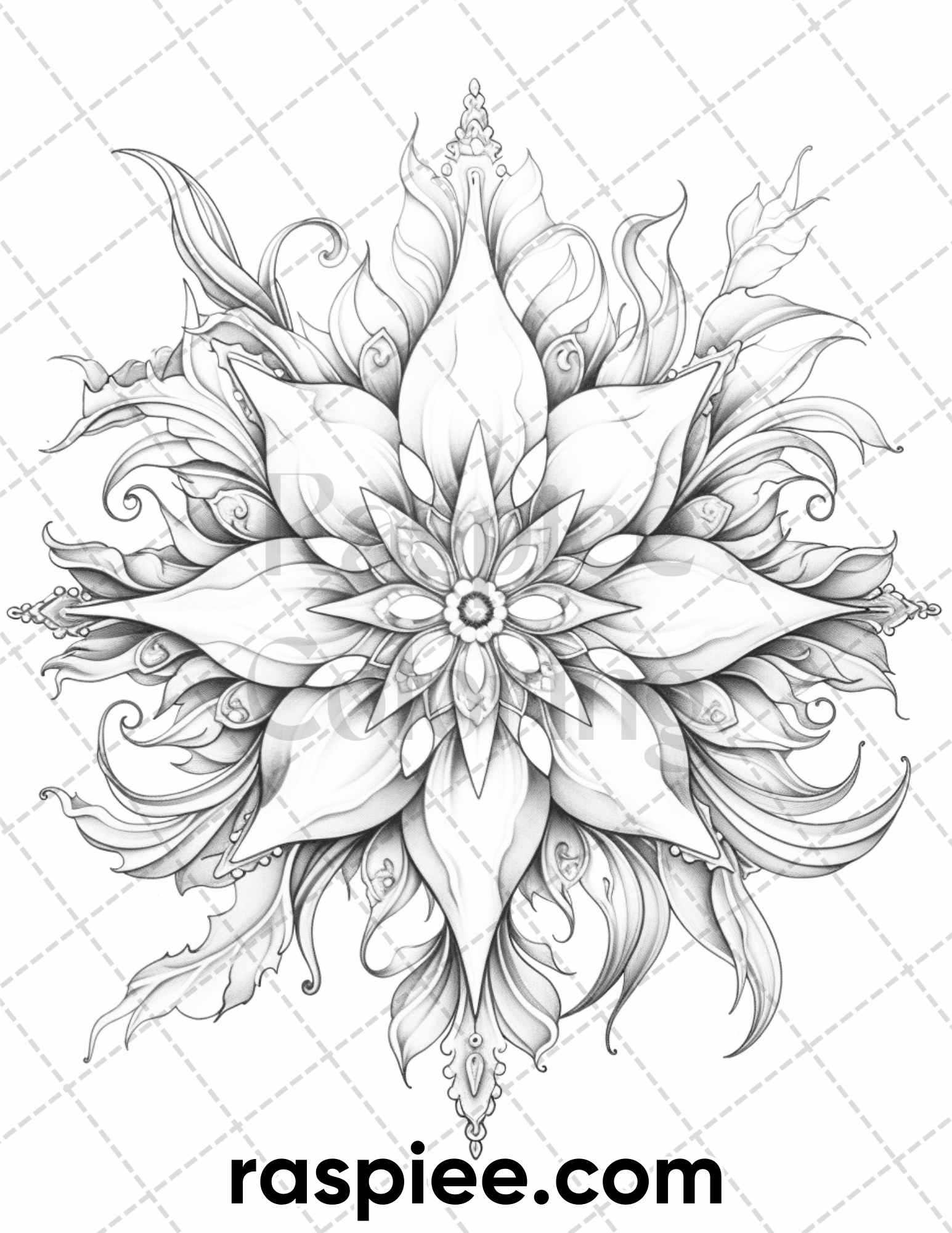 Christmas snowflake grayscale coloring pages for adults printable â coloring