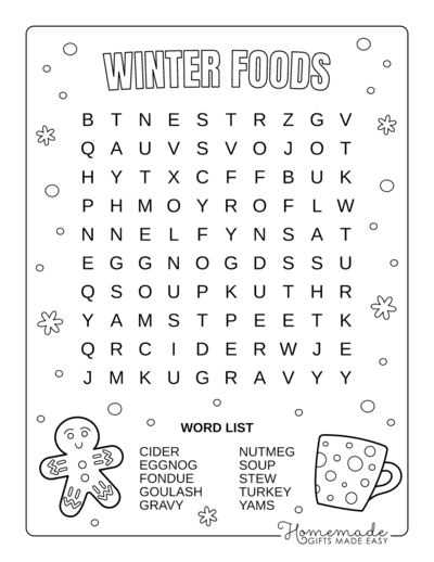 Best free printable winter word search puzzles for kids