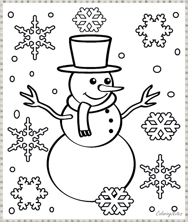 Christmas snowflakes and snowman coloring pages christmas coloring pages snowflake coloring pages snowman coloring pages