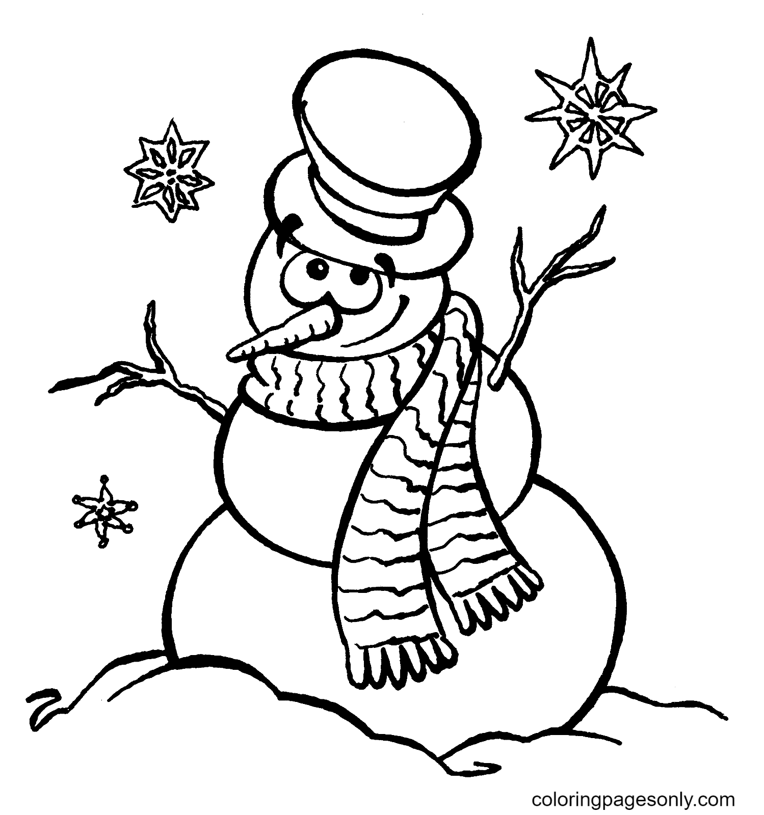 Snowman coloring pages printable for free download