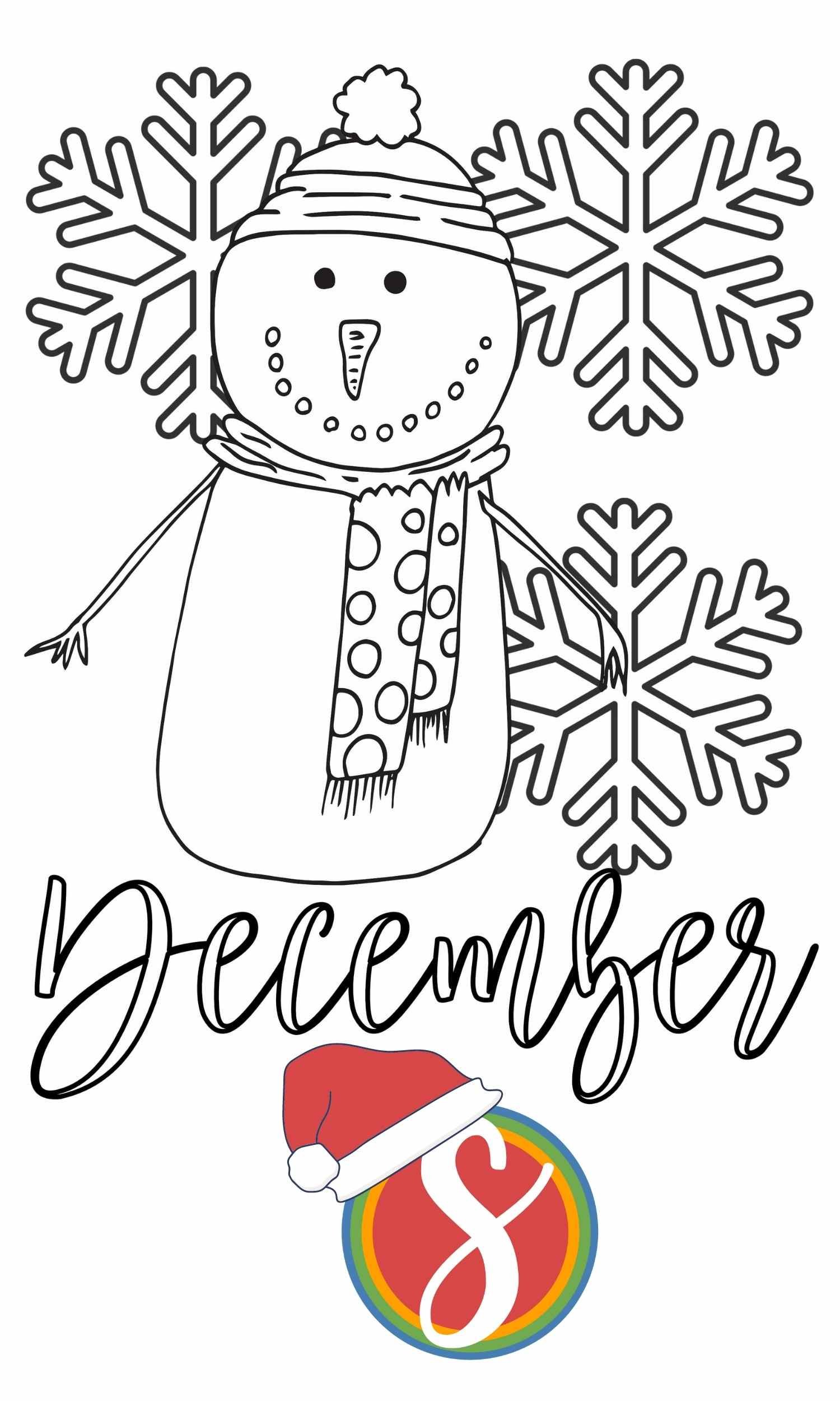 Free snowman coloring pages â stevie doodles