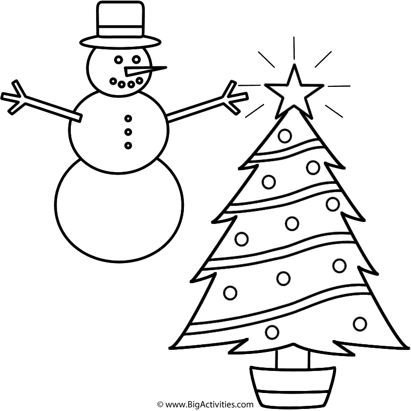 Christmas tree with snowman