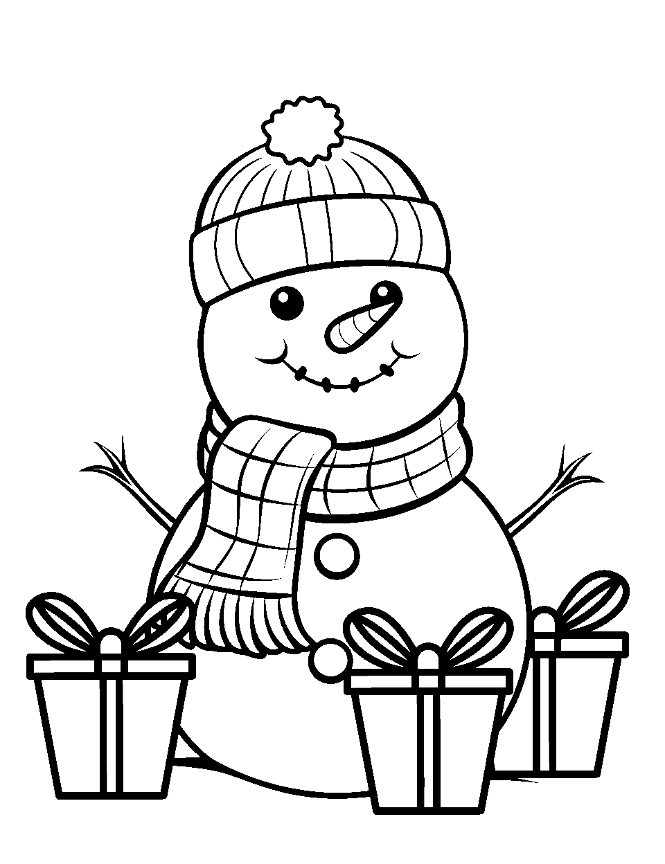 Snowman coloring pages free printable sheets