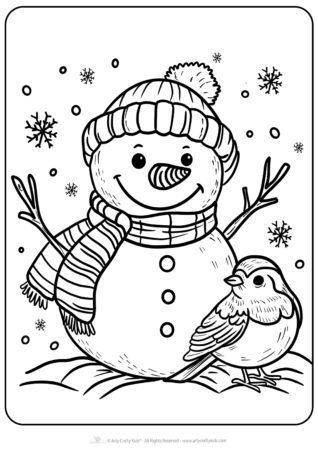 Printable snowman coloring pages for winter fun