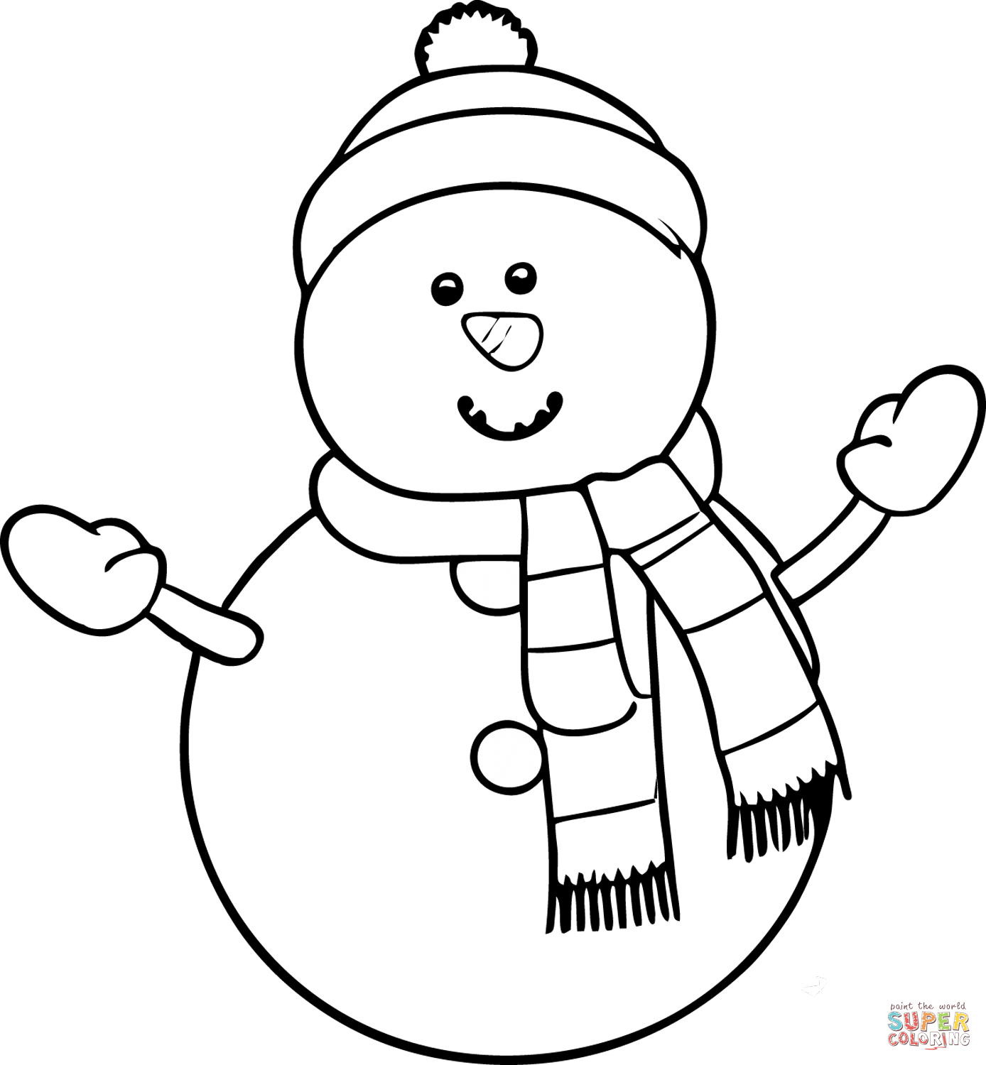 Snowman coloring page free printable coloring pages