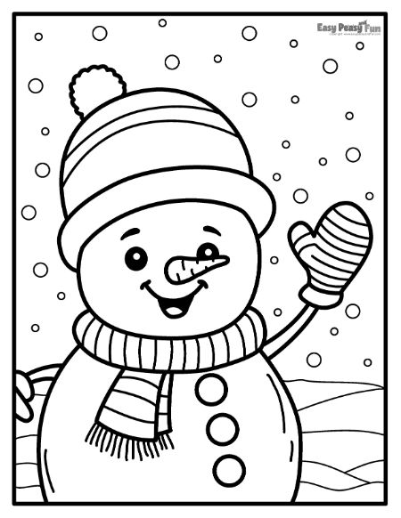 Printable snowman coloring pages