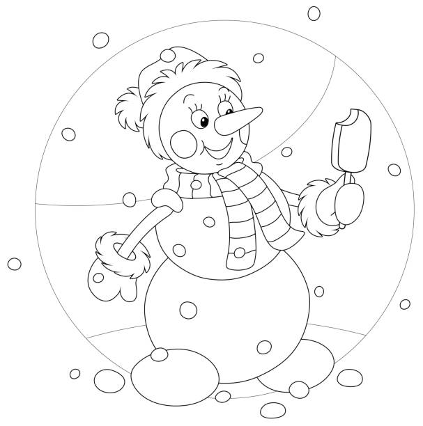 Snowman coloring stock illustrations royalty