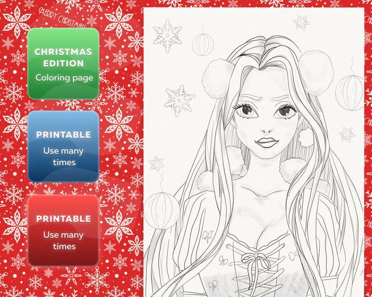 Snowgirl new year coloring page printable adult kids etsy new year coloring pages coloring book download christmas coloring pages