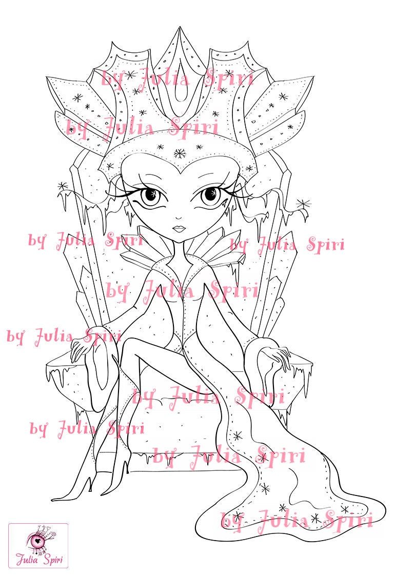 Coloring page winter fairytale the snow queen â the art of julia spiri
