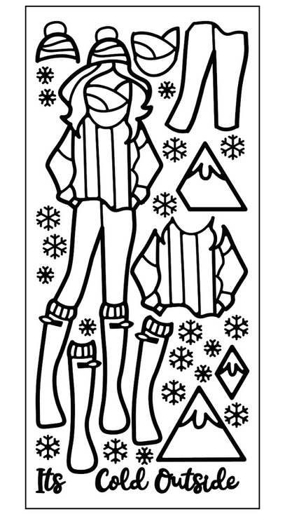 Krazy kreations paper doll outline sticker awesome guy