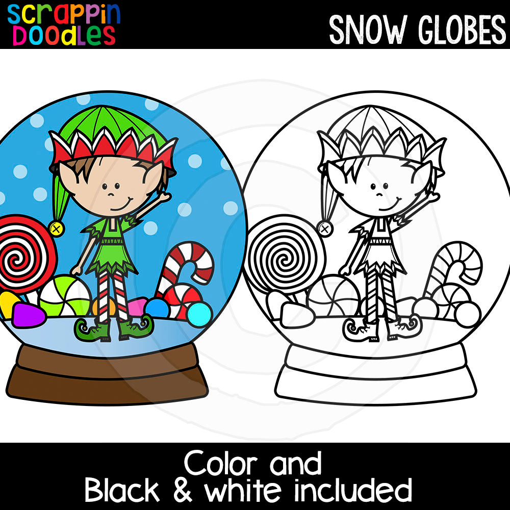 Snow globes clip art â scrappin doodles