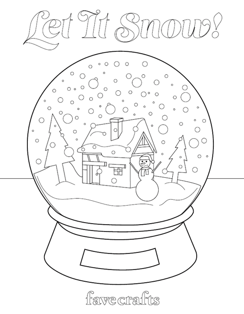 Let it snow snow globe coloring page