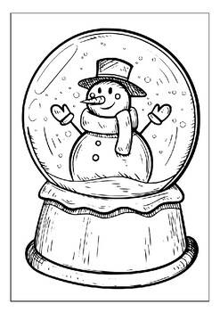 Get into the christmas spirit with our printable snow globe coloring pages p