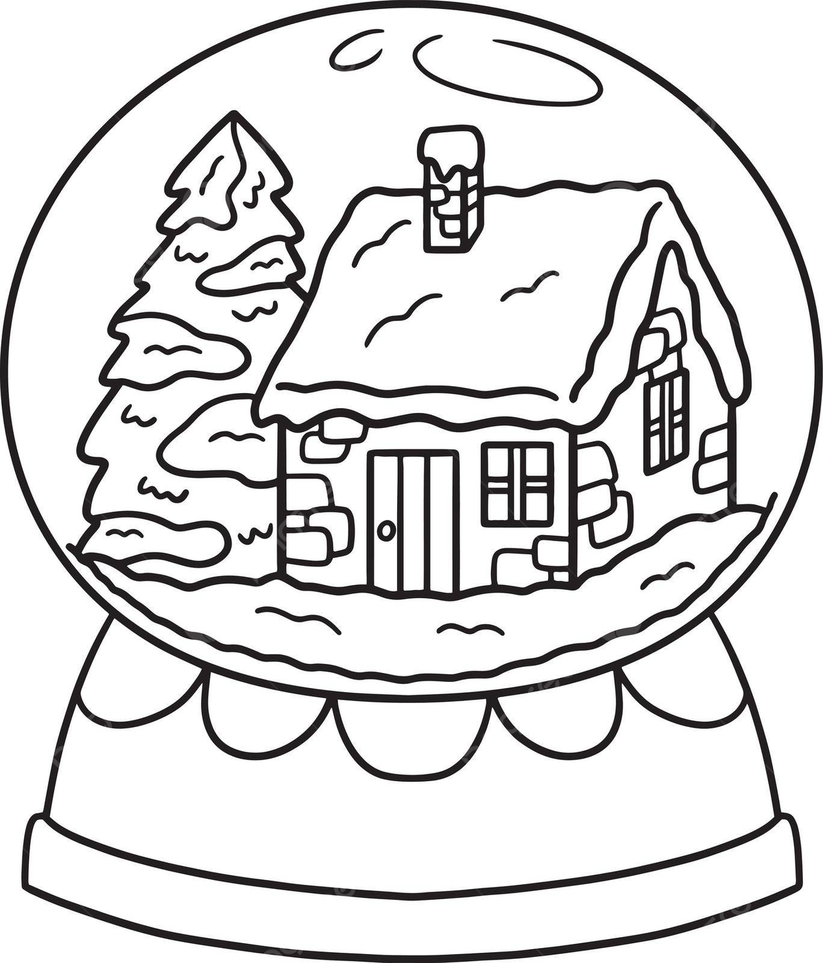 Christmas snow globe isolated coloring page isolated colouring page kris kringle vector christmas drawing snow drawing globe drawing png and vector with transparent background for free download