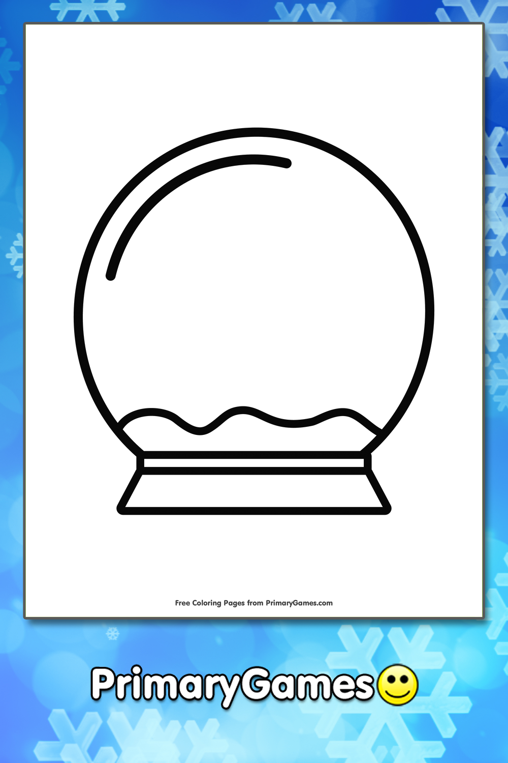 Blank snowglobe coloring page â free printable pdf from