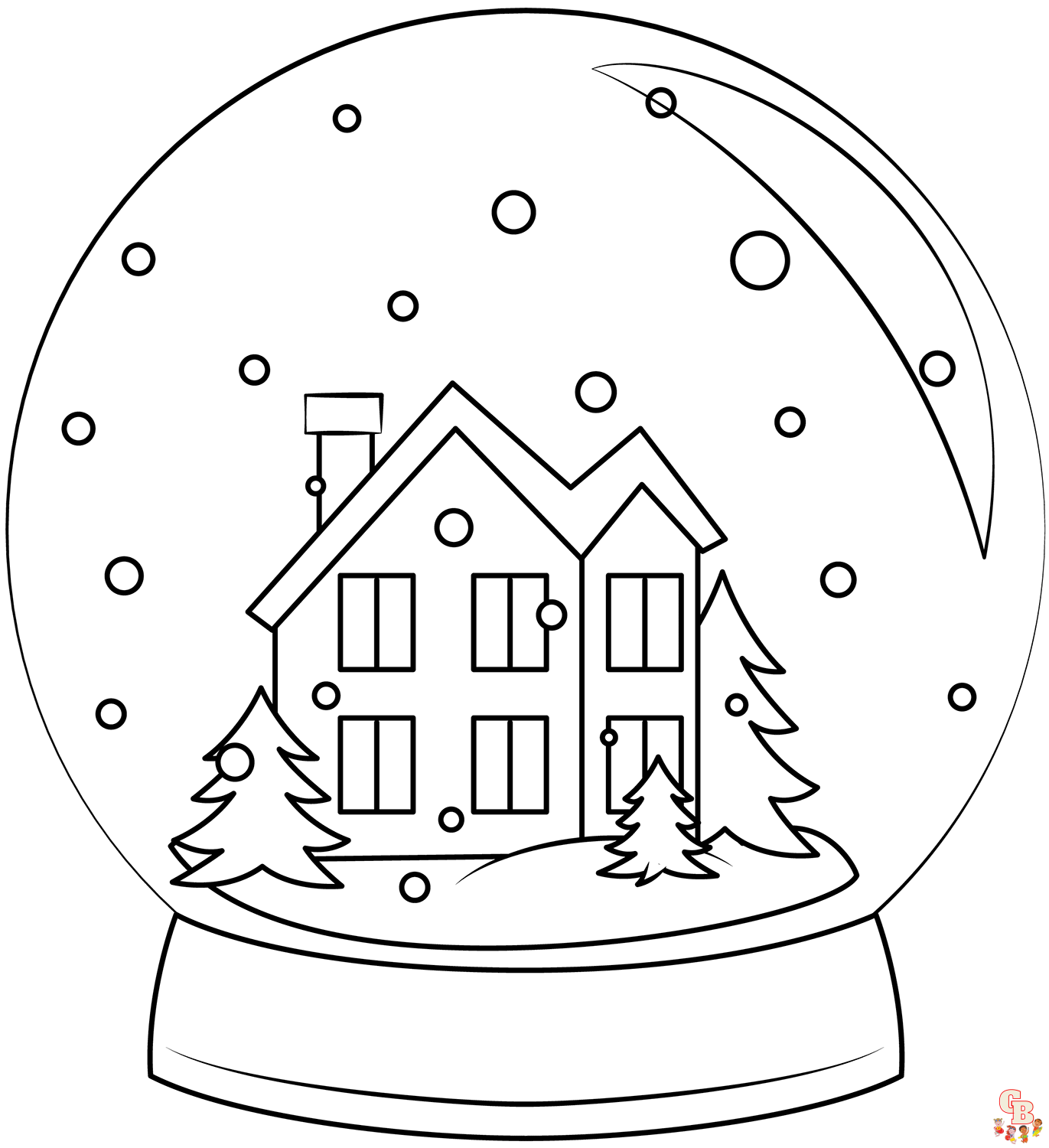 Fun and easy snowglobe coloring pages for kids free printable