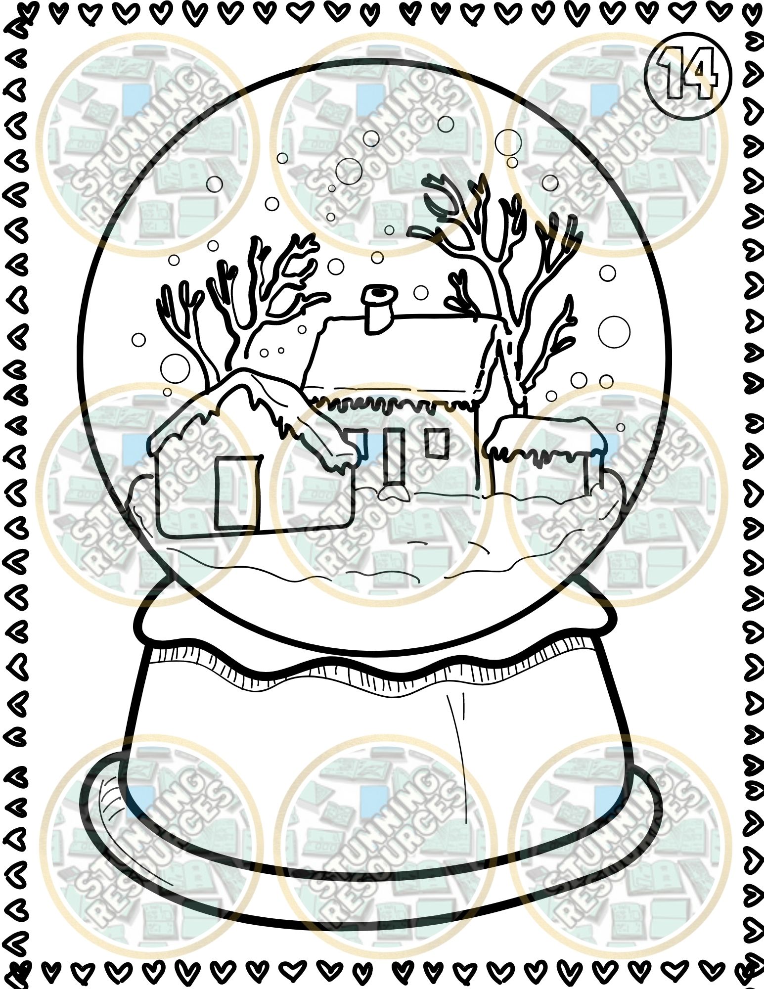 Snow globe coloring pages v made by teachers