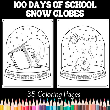 Days of school snow globe coloring pages by teachers helper