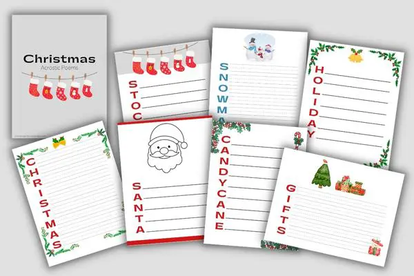 Free christmas acrostic poems printable pdf download