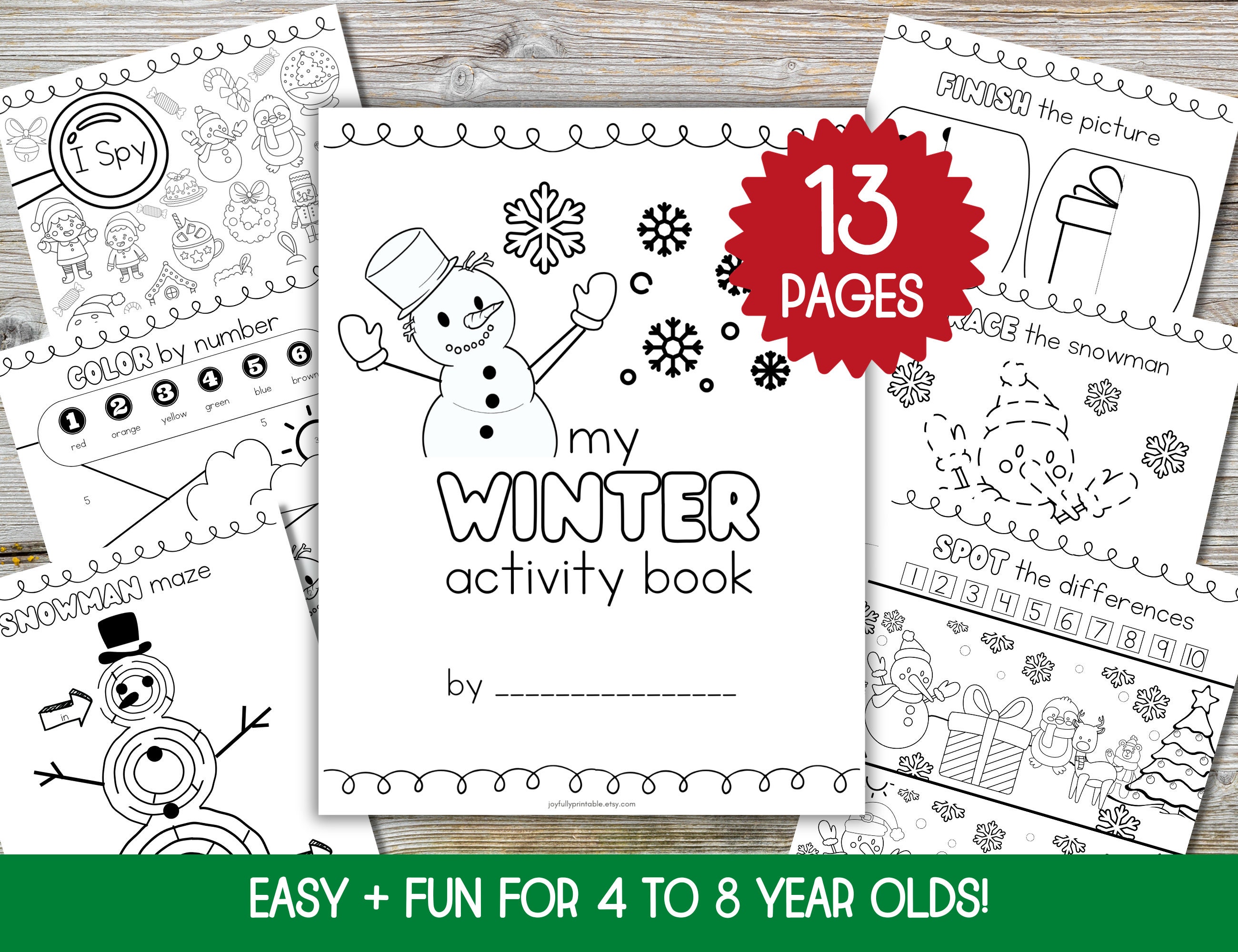 Winter coloring pages for kids christmas coloring book