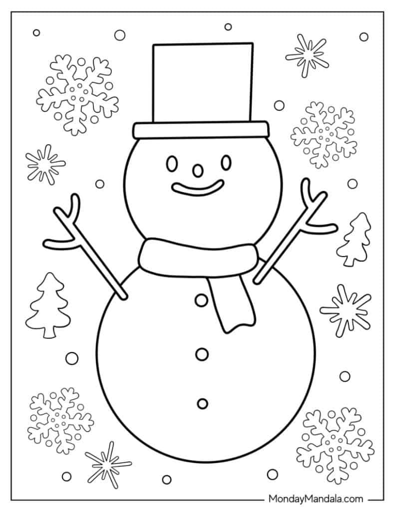 Winter coloring pages free pdf printables