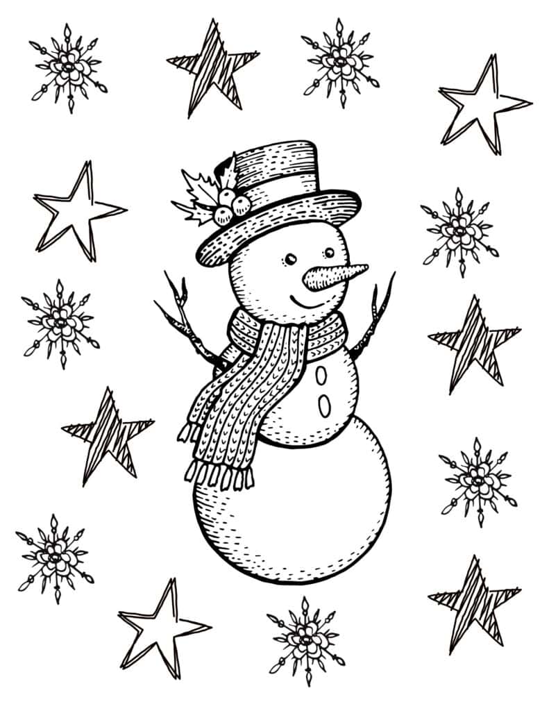 Free printable snowman coloring pages for kids