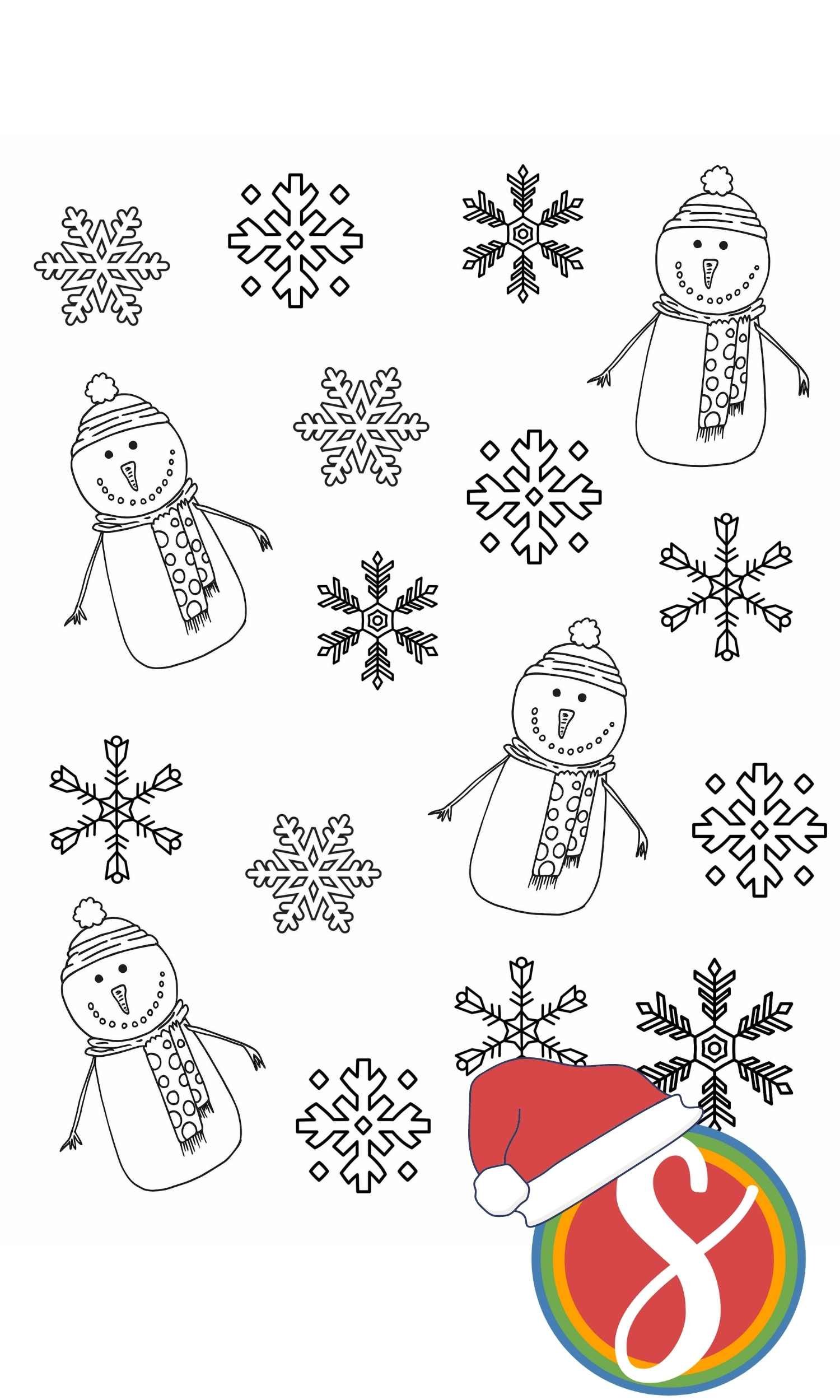 Free snowman coloring pages â stevie doodles