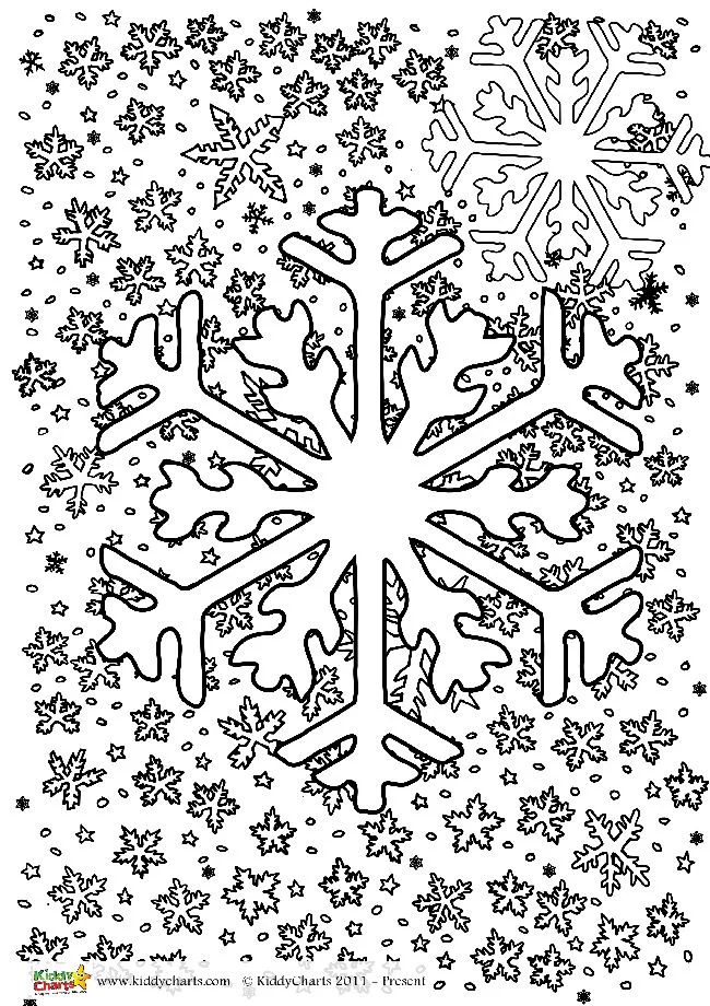 Free printable snowflakes to colour