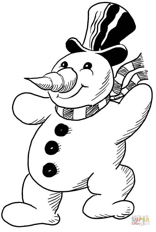 Dance of snowman coloring page free printable coloring pages