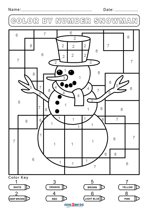 Color by number coloring pages printable for free download