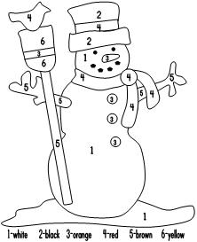 Snowman color by number