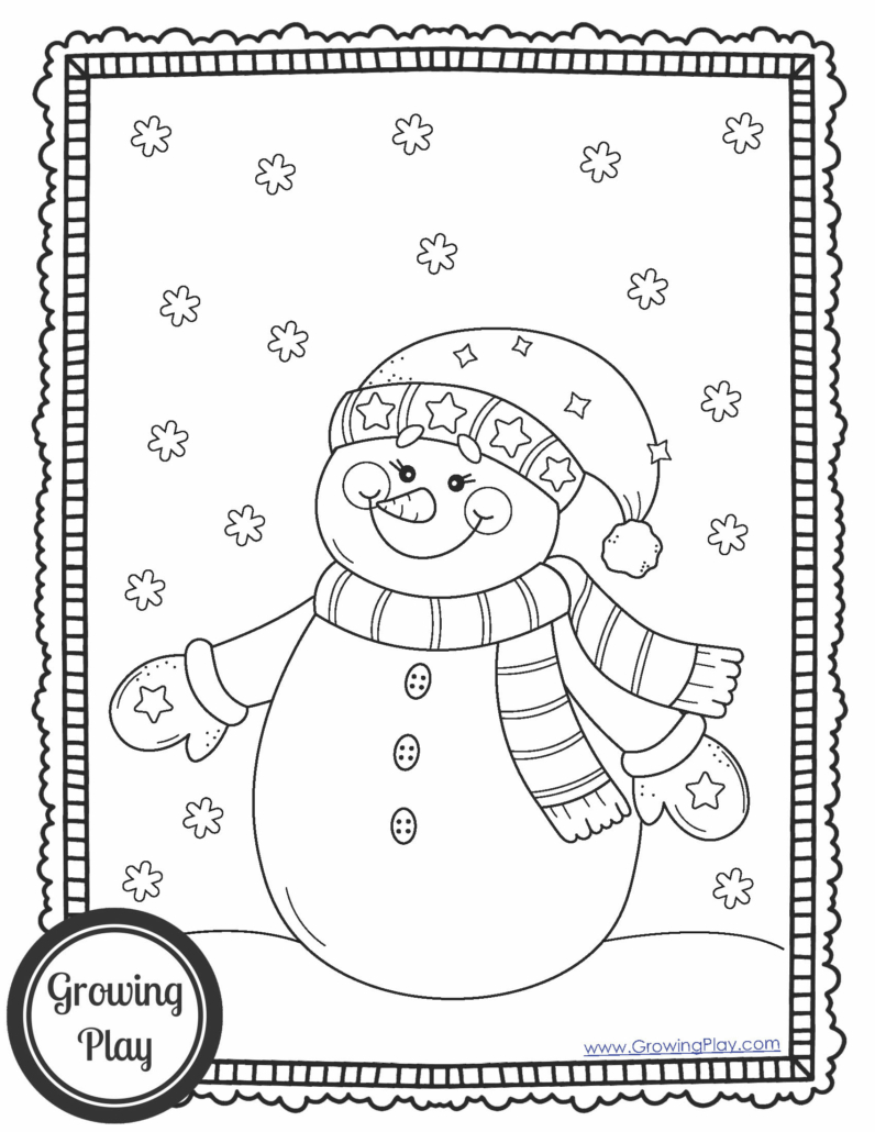 Cute snowman coloring pages