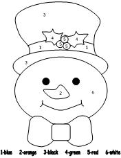 Snowman color by number