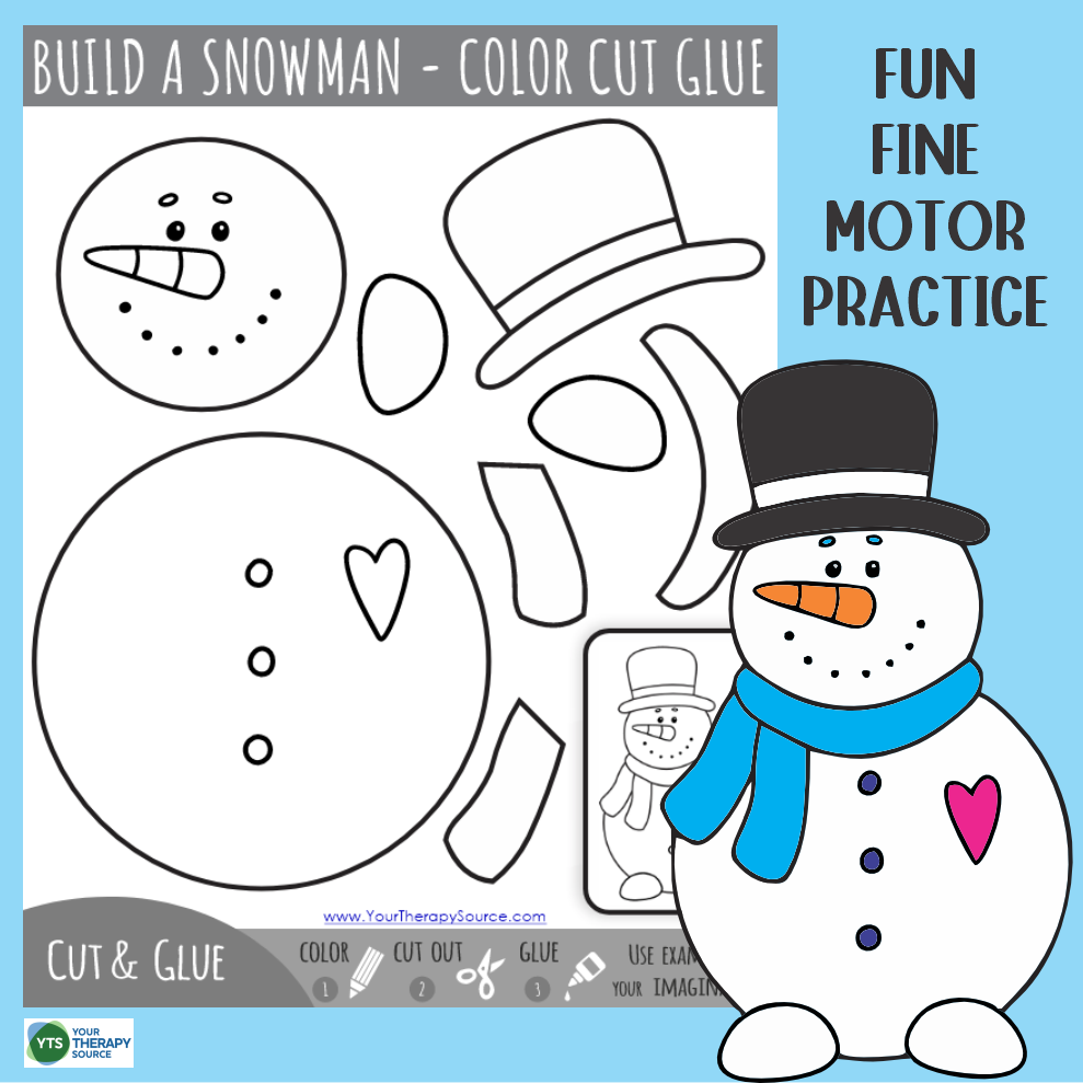 Build a snowman coloring page