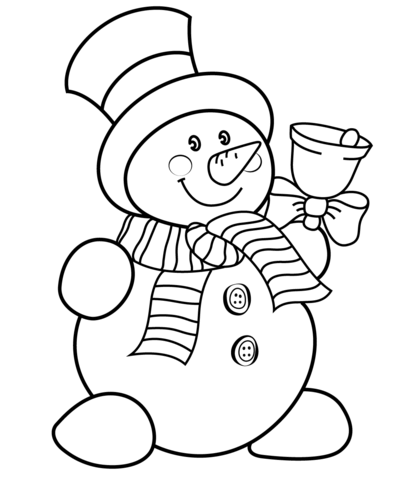 Christmas snowman coloring page free printable coloring pages