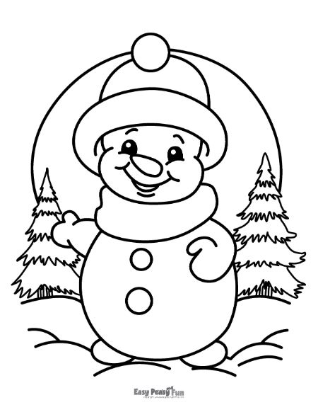 Printable snowman coloring pages