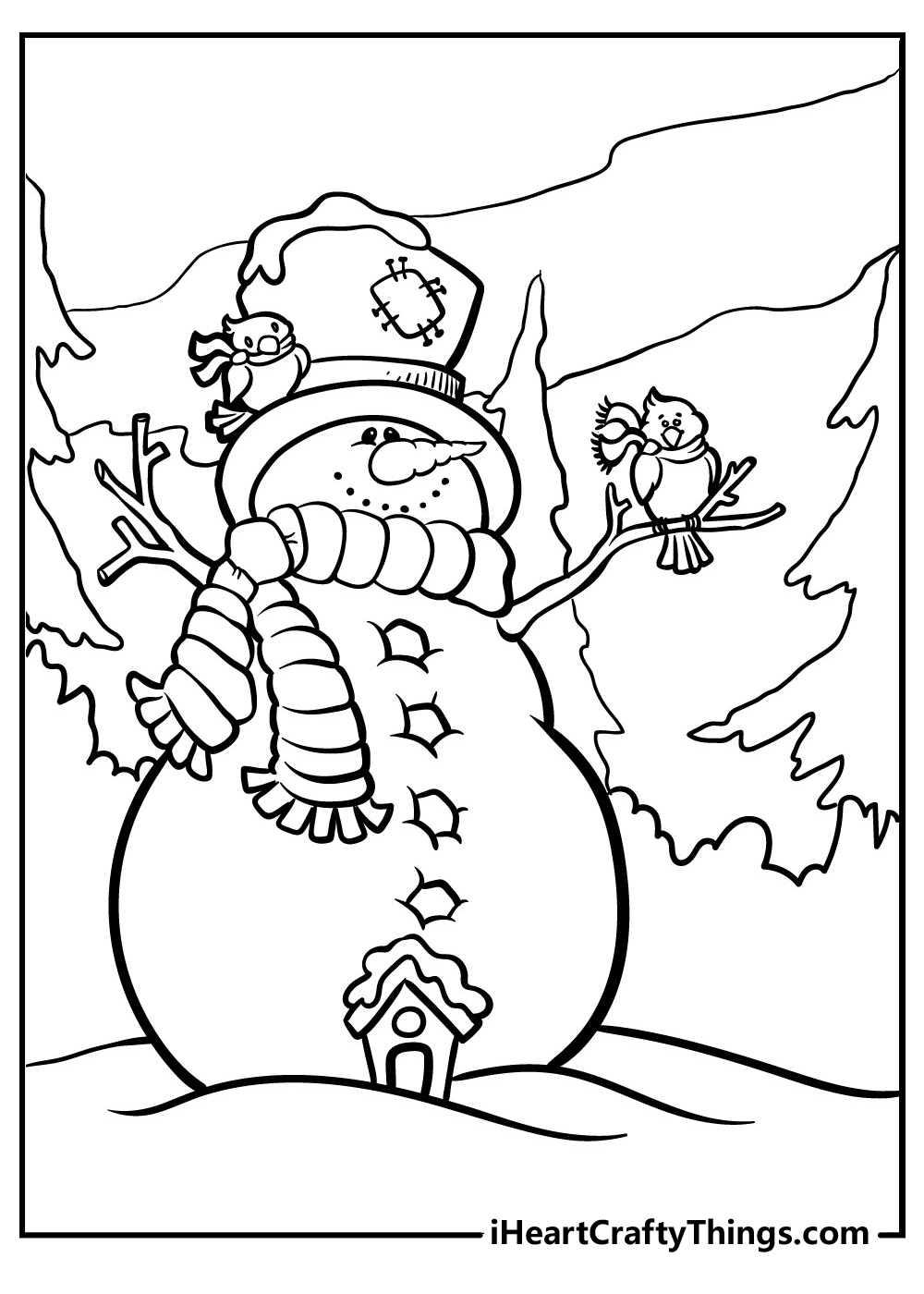 Snowman coloring pages free printables