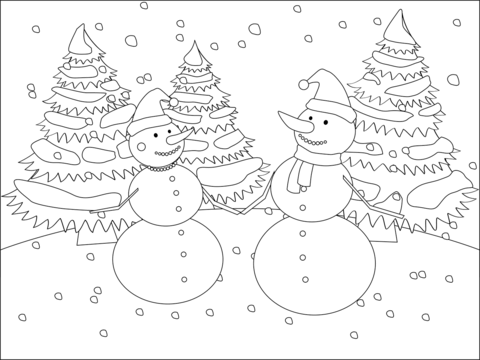 Christmas snowman coloring page free printable coloring pages