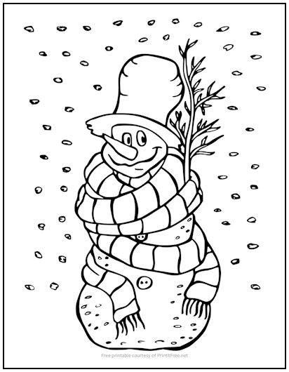 Shivering snowman christmas coloring page print it free