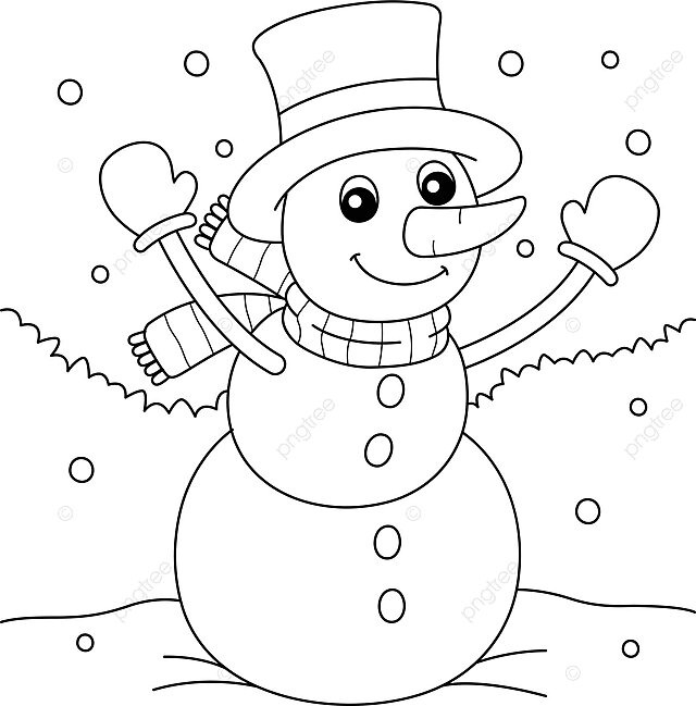 Snowman christmas coloring page for kids colouring colouring page holy vector christmas drawing snow drawing man drawing png and vector with transparent background for free download