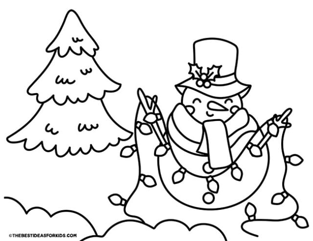 Snowman coloring pages free printables