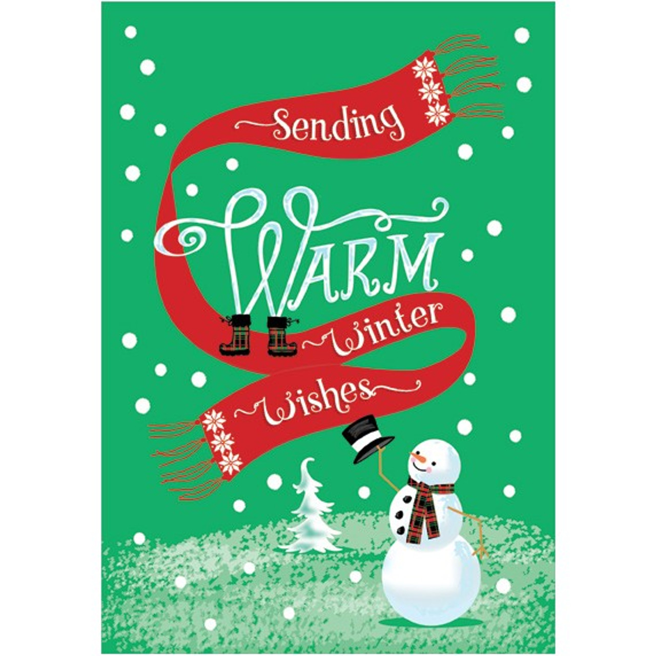 Warm winter wishes snowman christmas card