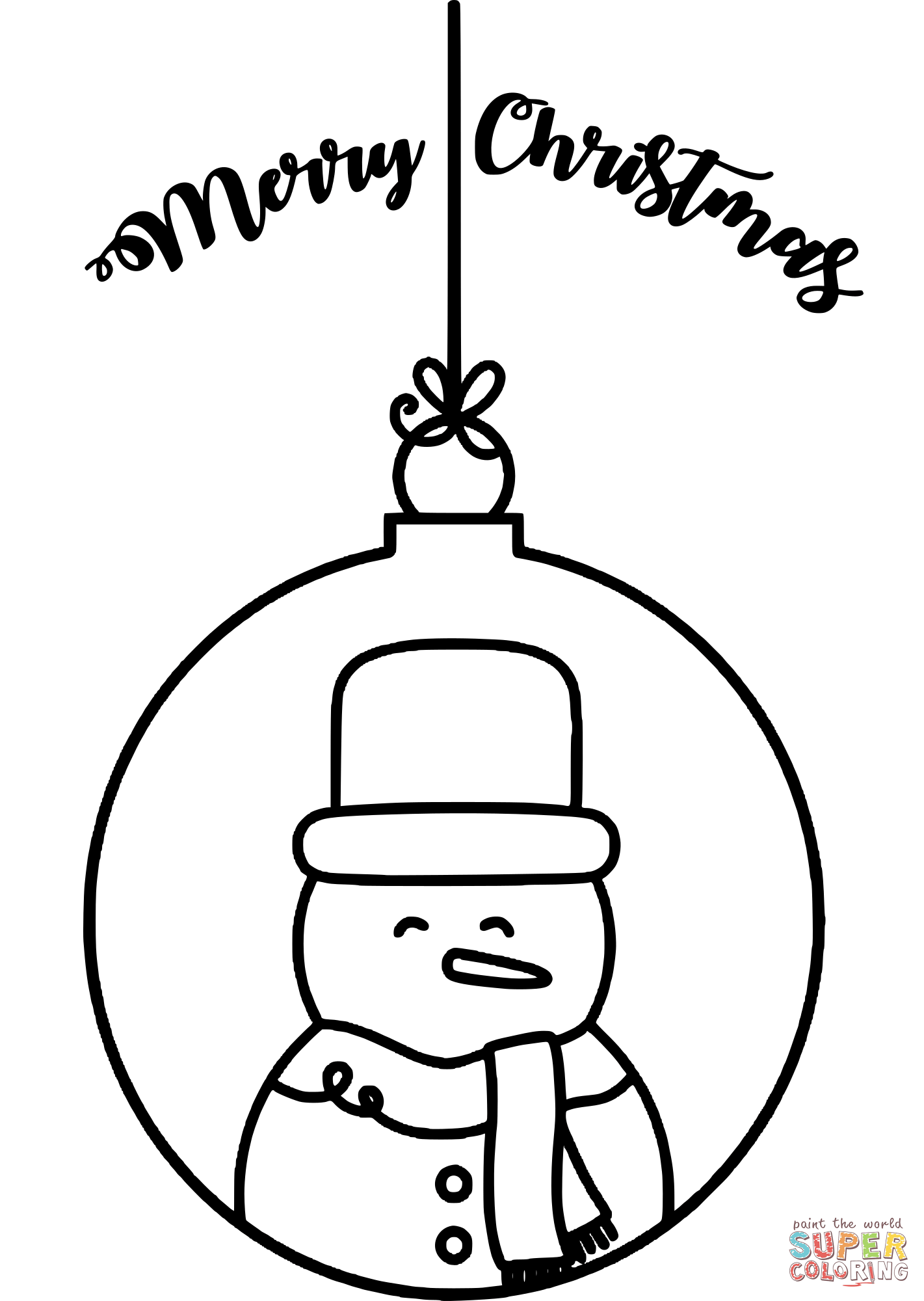 Christmas greeting with snowman coloring page free printable coloring pages