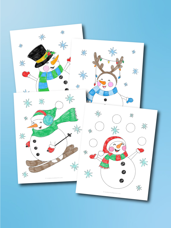 Free printable snowman coloring pages