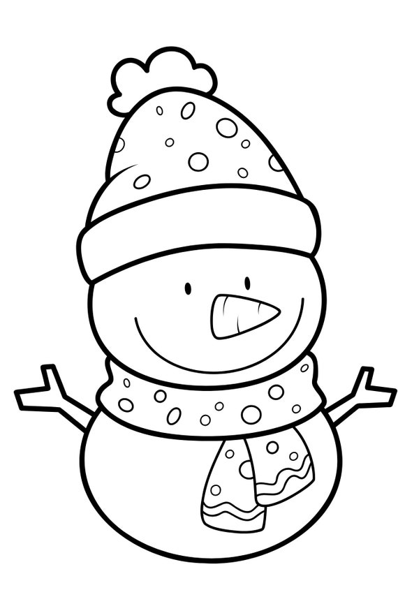 Holiday snowman coloring page