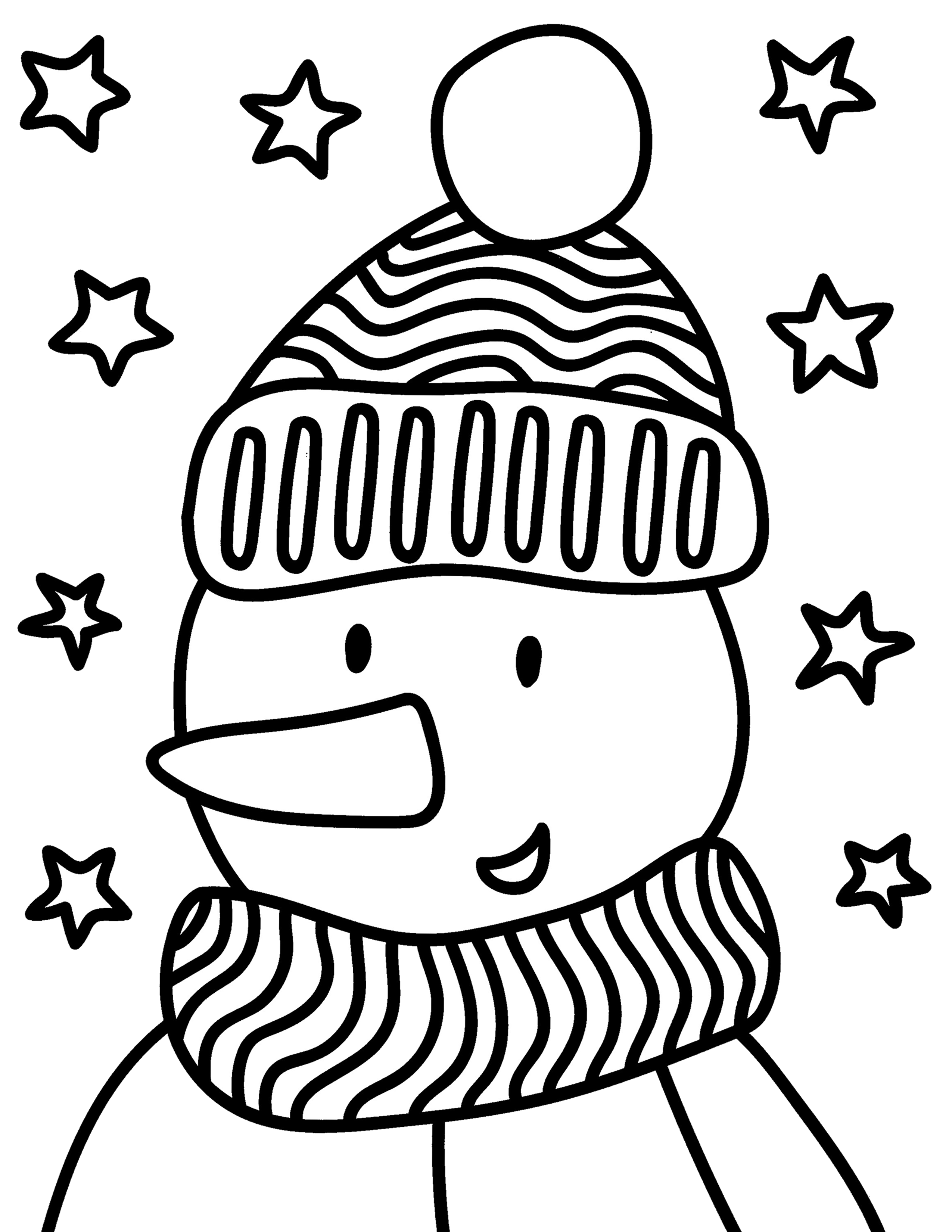 Snowman coloring page â kimmi the clown