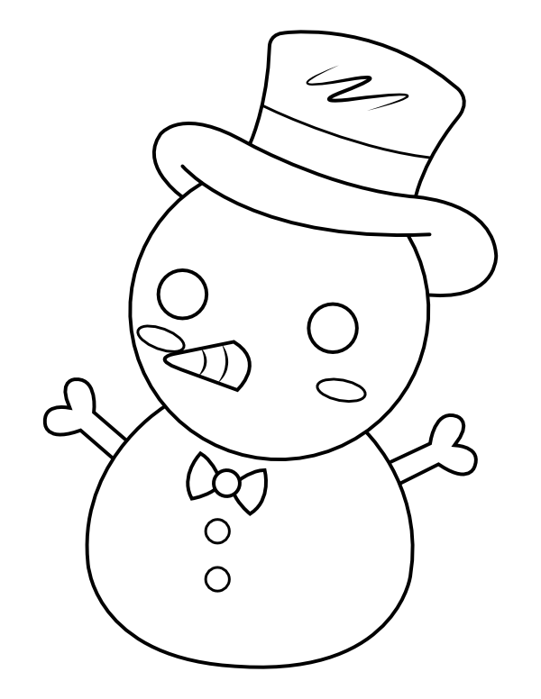 Printable cute snowman coloring page