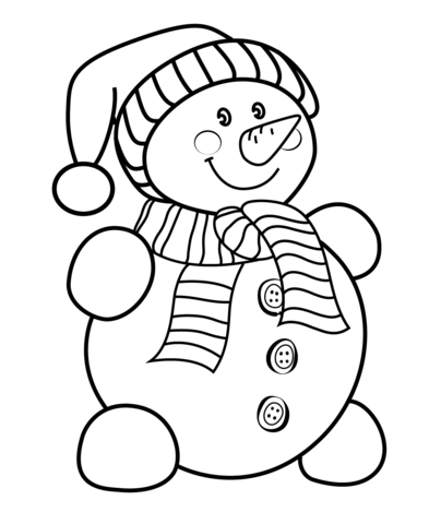 Snowman coloring page free printable coloring pages