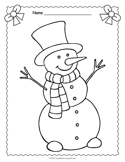 Snowman coloring page